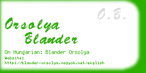 orsolya blander business card